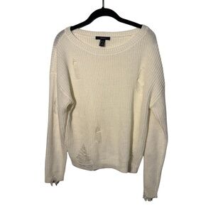 Forever 21 Distressed Knit Sweater Long Sleeve Size Small